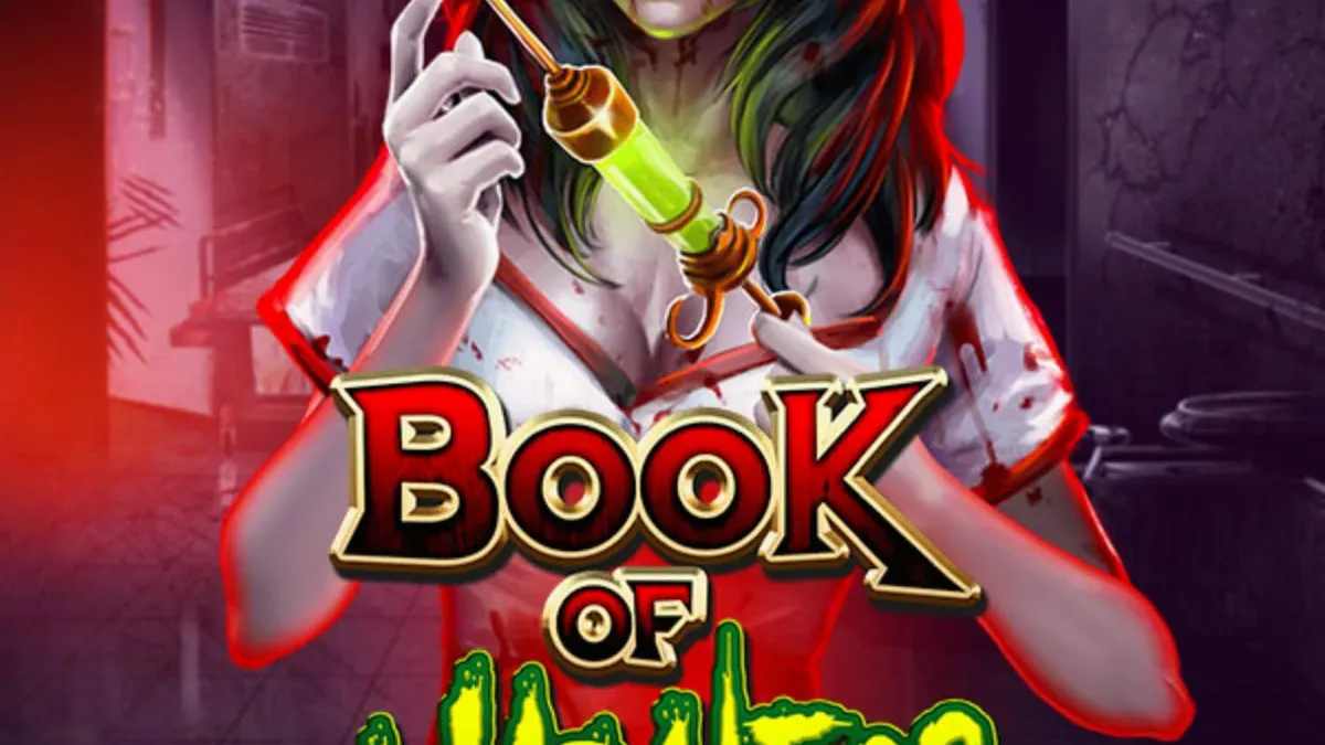 Tampilan visual slot Book of Madness Deluxe dengan tema rumah sakit jiwa dan monster