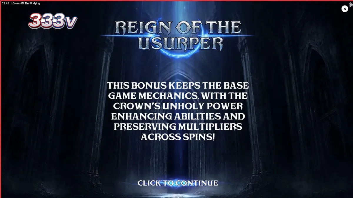 Tampilan visual slot Crown of the Undying dengan tema fantasi gelap dan elemen gothic.