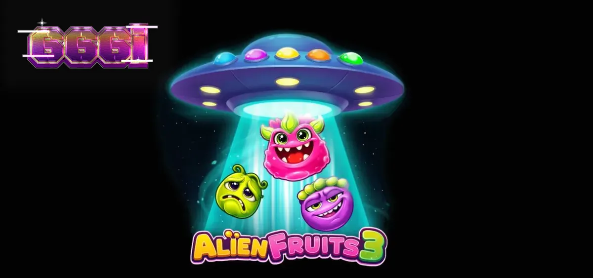 Tampilan visual neon dan futuristik dari slot Alien Fruits 3